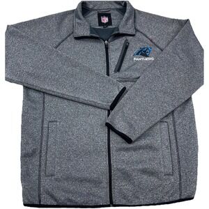 Carolina Panthers Jacket Men Large Gray Soft Shell Tech Performance Heather NFL